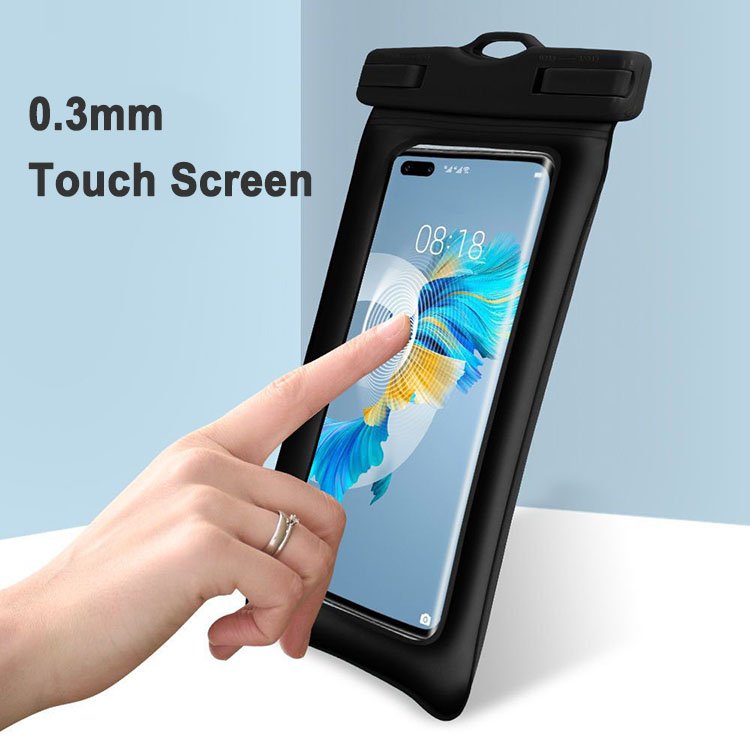 7.2inch Dual Airbags Floating Buoyancy IPX8 Swim Diving Universal PVC Cell Mobile Case Waterproof Phone Bag Pouch