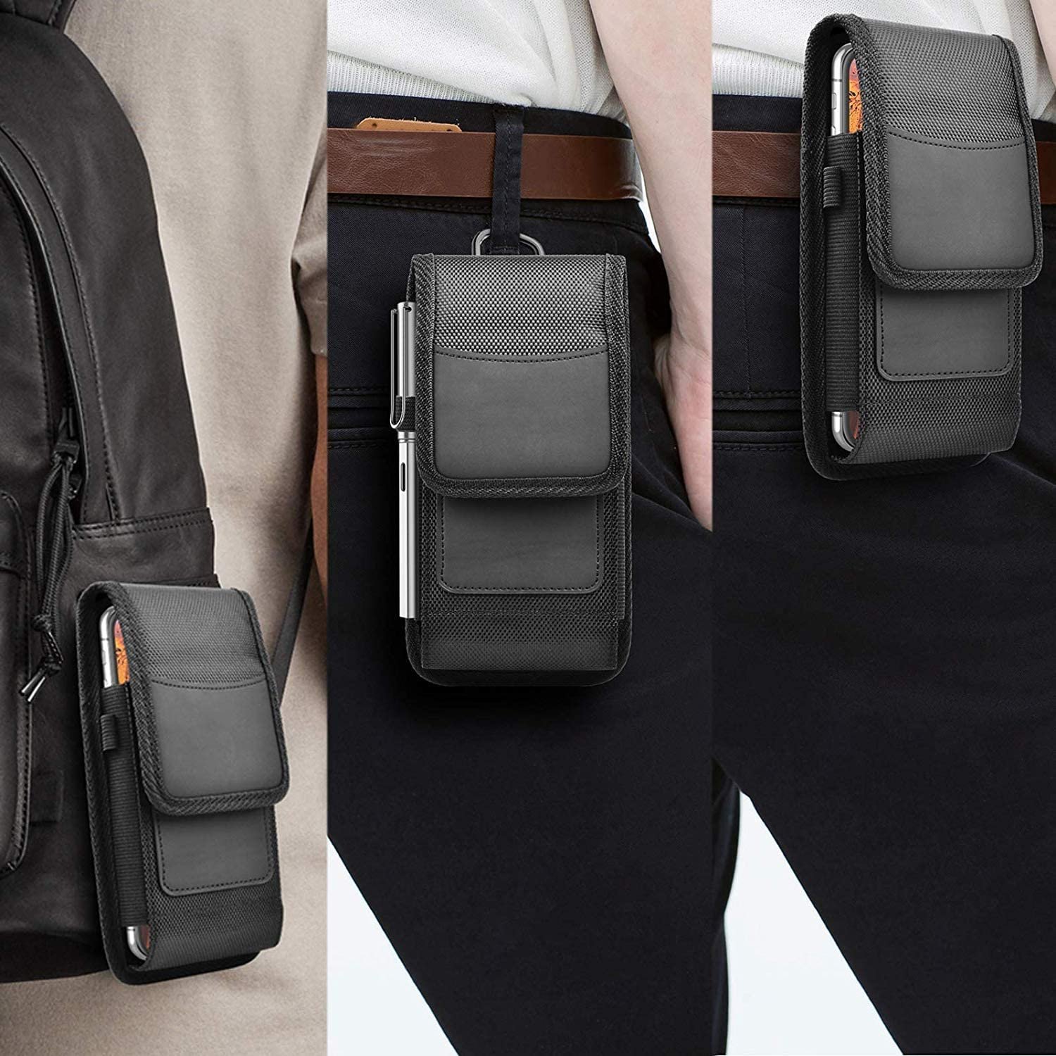 Custom Rugged Nylon Universal Cell Mobile Phone Case with Card Slot for iPhone 11 12 13 Pro Max Mini / Samsung Galaxy S20 Plus