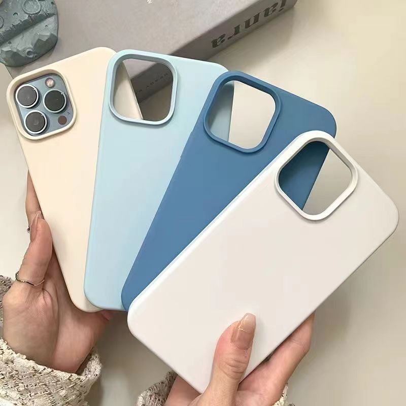 for iPhone Apple 14 Silicone Case With Customized Logo Liquid Silicone coque Microfiber Silicon Back Cover for iPhone 15 14 pro
