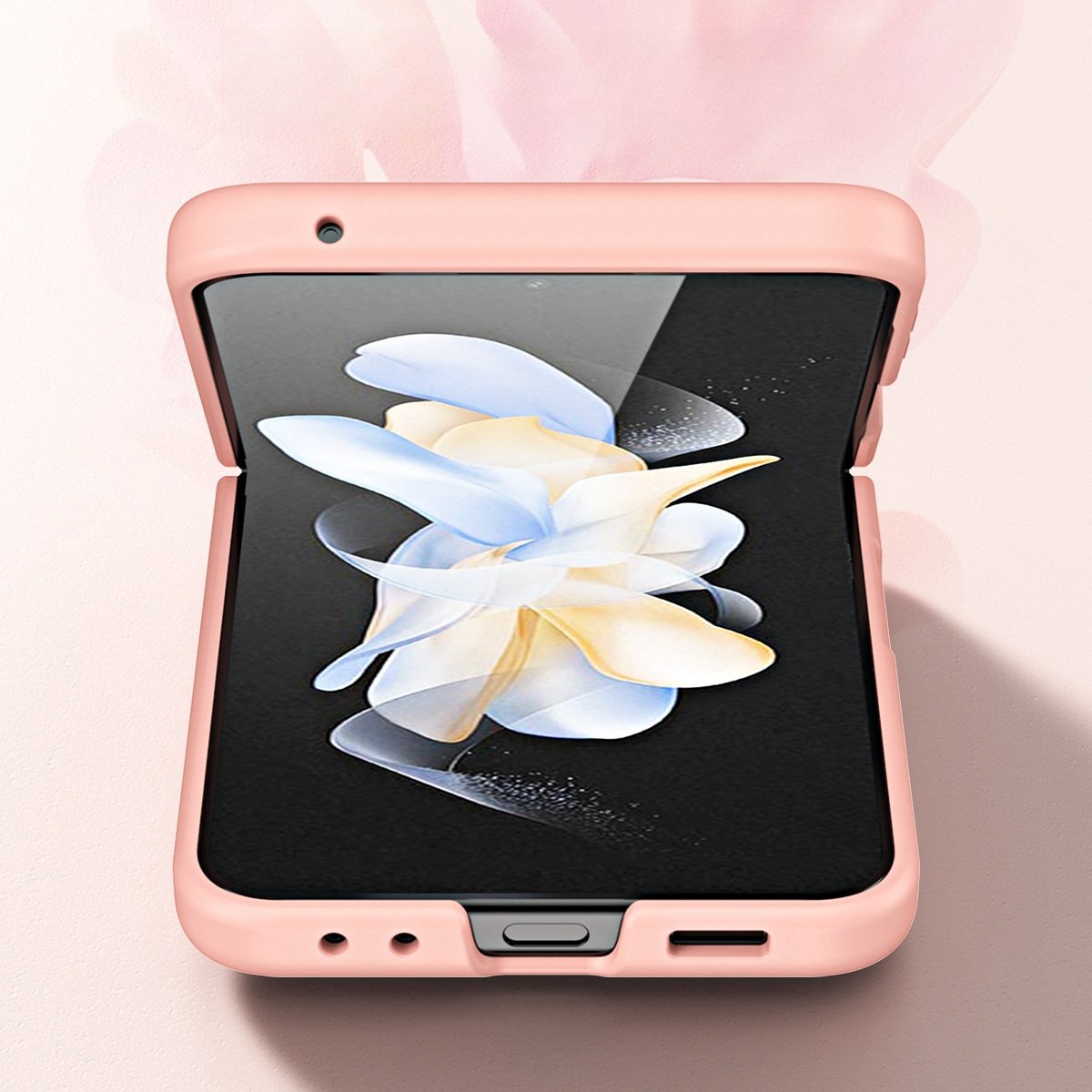 for Samsung Z Flip 6 Mobile Phone Case with Wristband Folding Screen Anti-Fall Protective Film Cover for One Flip 5/4/3