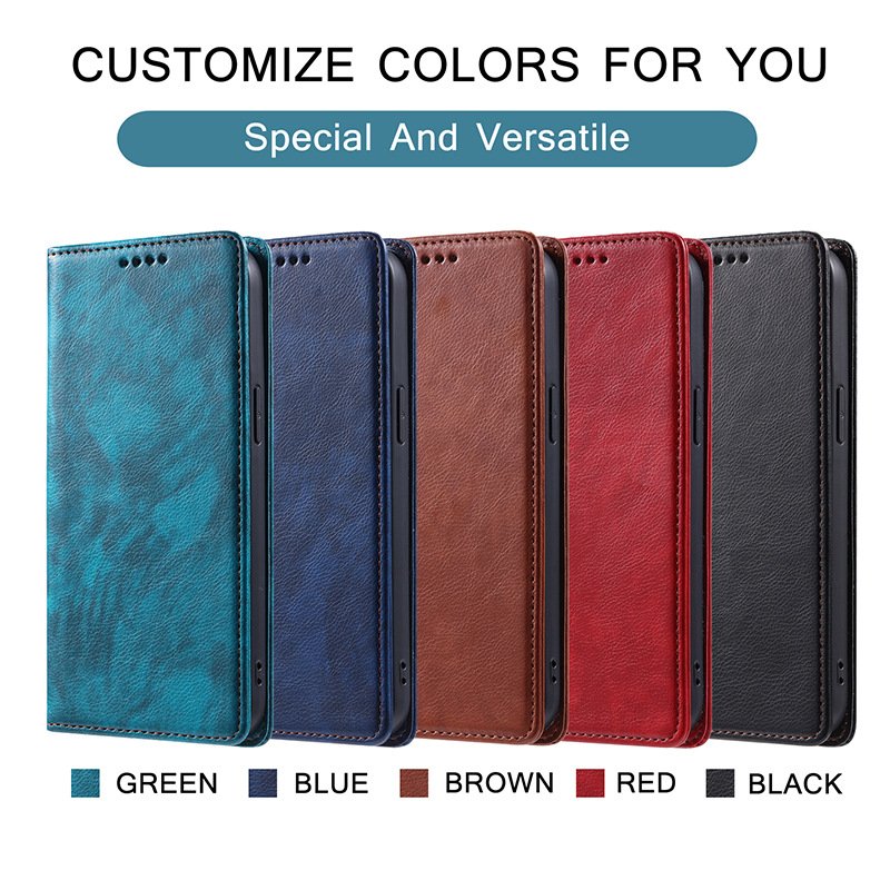 Magnetic Wallet Flip Card Holder Mobile phone Case PU Leather Cover For Samsung Galaxy S24 Ultra S23 FE S22 Plus A05 A25 A35 A55