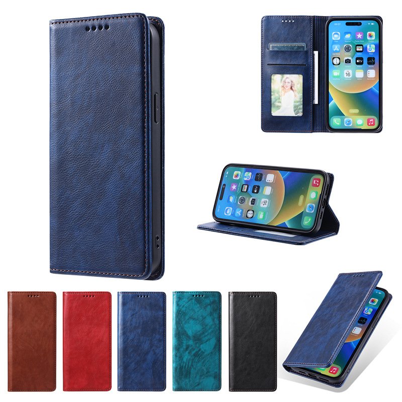 Magnetic Wallet Flip Card Holder Mobile phone Case PU Leather Cover For Samsung Galaxy S24 Ultra S23 FE S22 Plus A05 A25 A35 A55
