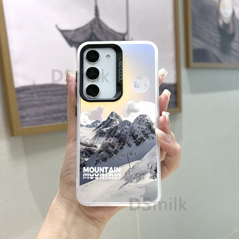 INS laser mobile phone cases snow mountain for samsung S24 S23 S22 plus ultra