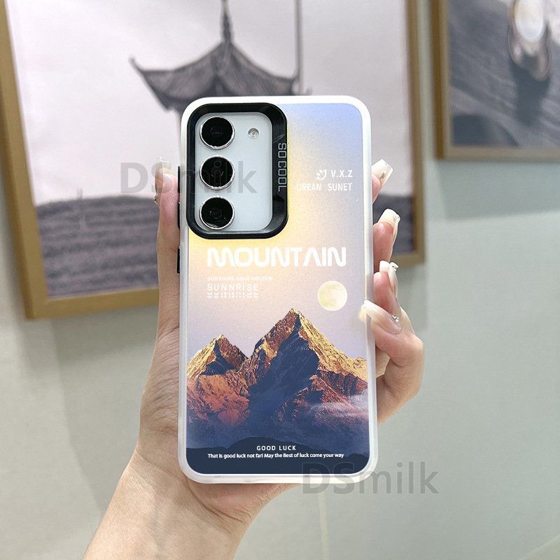 INS laser mobile phone cases snow mountain for samsung S24 S23 S22 plus ultra