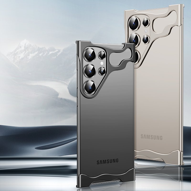 Modern Aluminum Shockproof For Samsung S24 Ultra For Galaxy S23 aluminium alloy corner pad phone case bumper screen protector