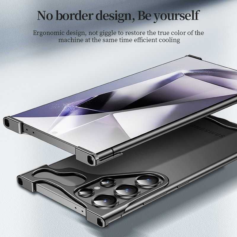Modern Aluminum Shockproof For Samsung S24 Ultra For Galaxy S23 aluminium alloy corner pad phone case bumper screen protector