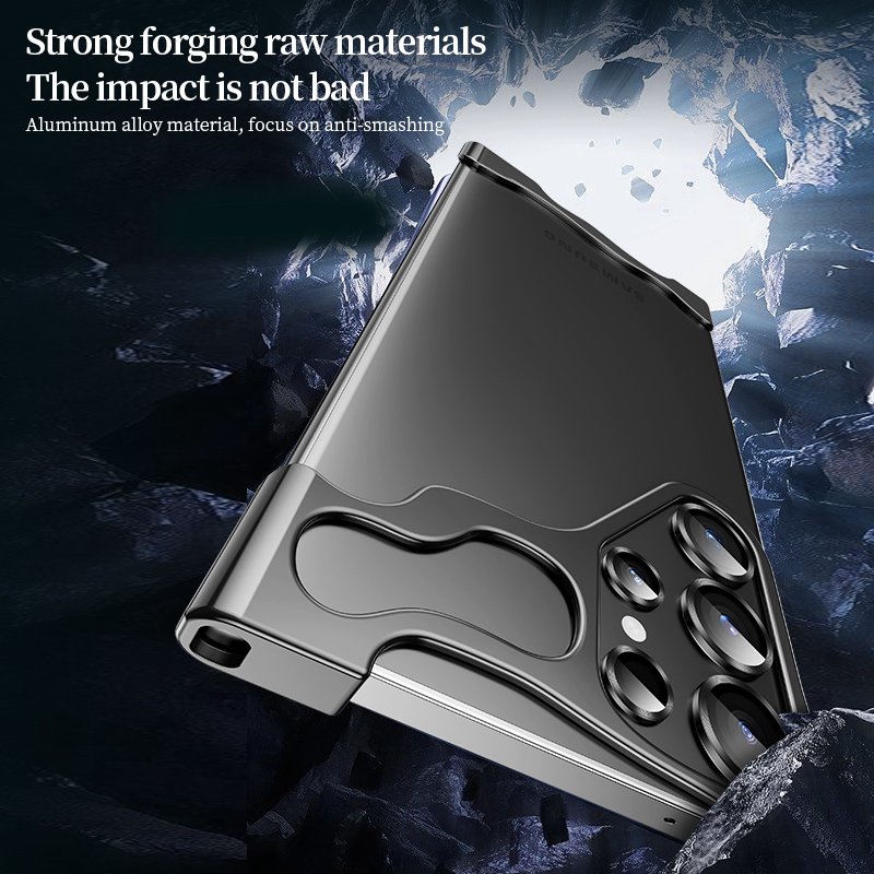 Modern Aluminum Shockproof For Samsung S24 Ultra For Galaxy S23 aluminium alloy corner pad phone case bumper screen protector