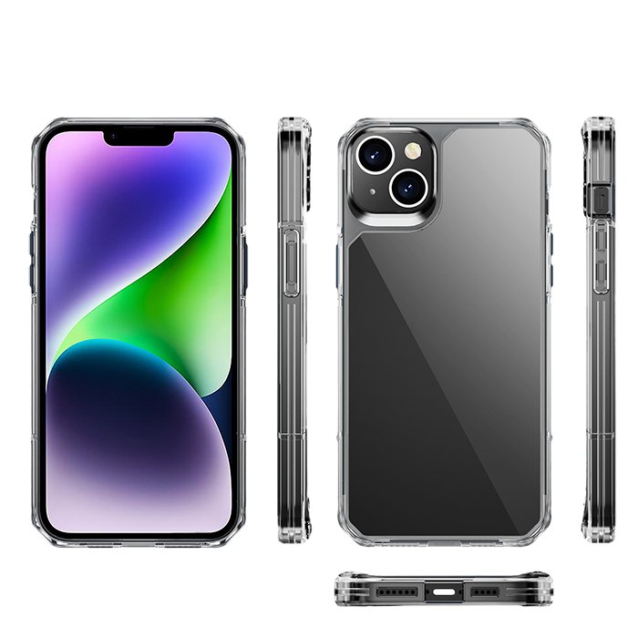 Phone Case for iPhone 15 Plus with Hollow Buttons Anti-Fingerprint Mobile Cover Wear-Resistant Drop-Resistant Protection Back