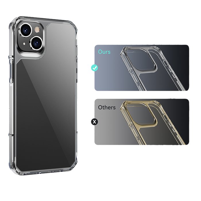 Phone Case for iPhone 15 Plus with Hollow Buttons Anti-Fingerprint Mobile Cover Wear-Resistant Drop-Resistant Protection Back