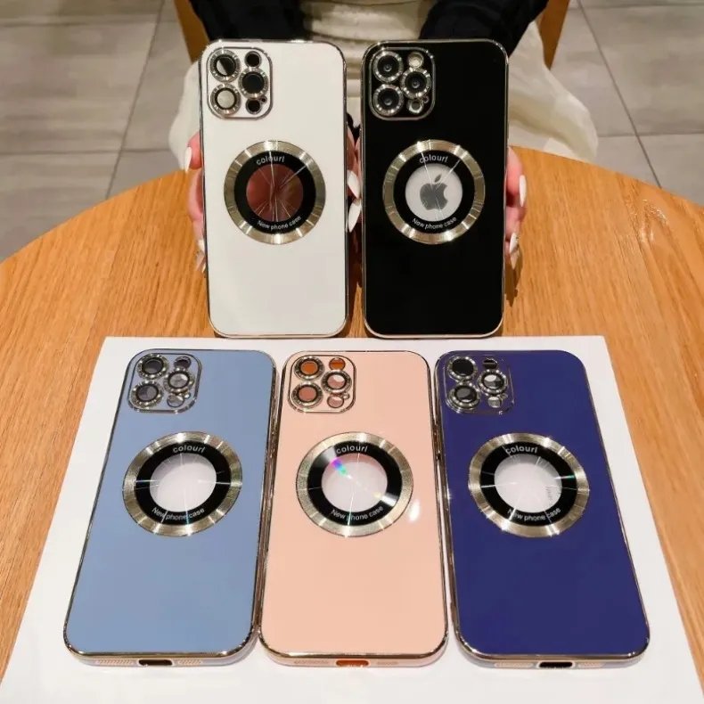 straight edge plating soft phone case for iphone 15 pro max