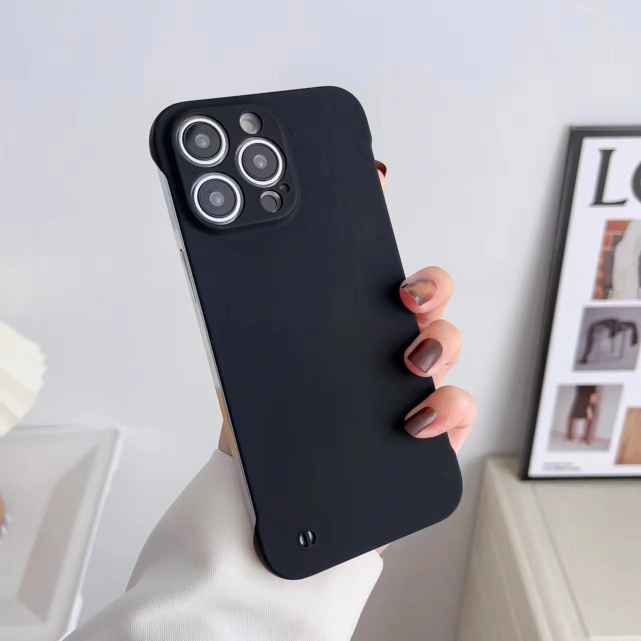 Slim Hard Pc Borderless Frosted Finish Phone Case Newest Colour Matte Phone Case for iPhone 12 14 15 16 Case Without Side Border