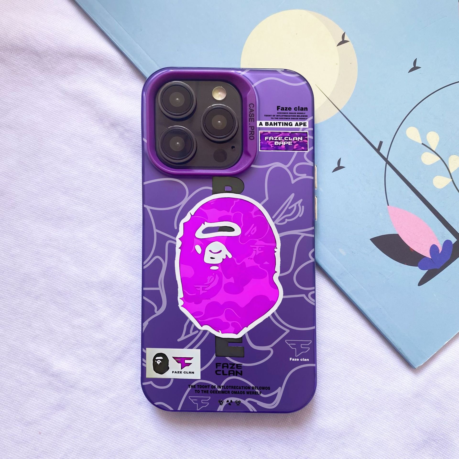 Bape color silver IMD phone cases for iphone 11 12 13 14 15 16 pro max all-inclusive anti-drop plating mobile phone accessories
