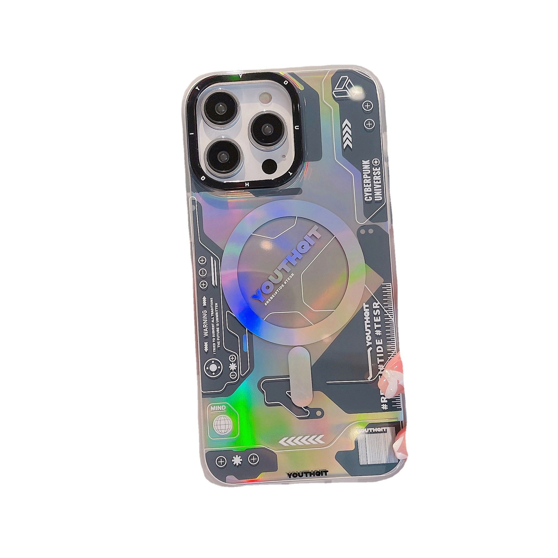 New Product Laser Magnetic Monogram Mobile Phone Cover Hot Sell Creativity Shockproof Pc Hard Phone Cover For Iphone 16 15 14