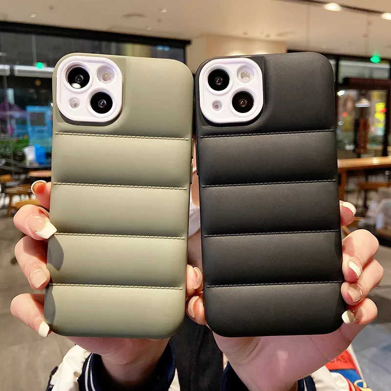 Luxury down jacket shockproof mobile phone case For iphone 16 15 14 Plus 13 12 11 pro max for women girls man
