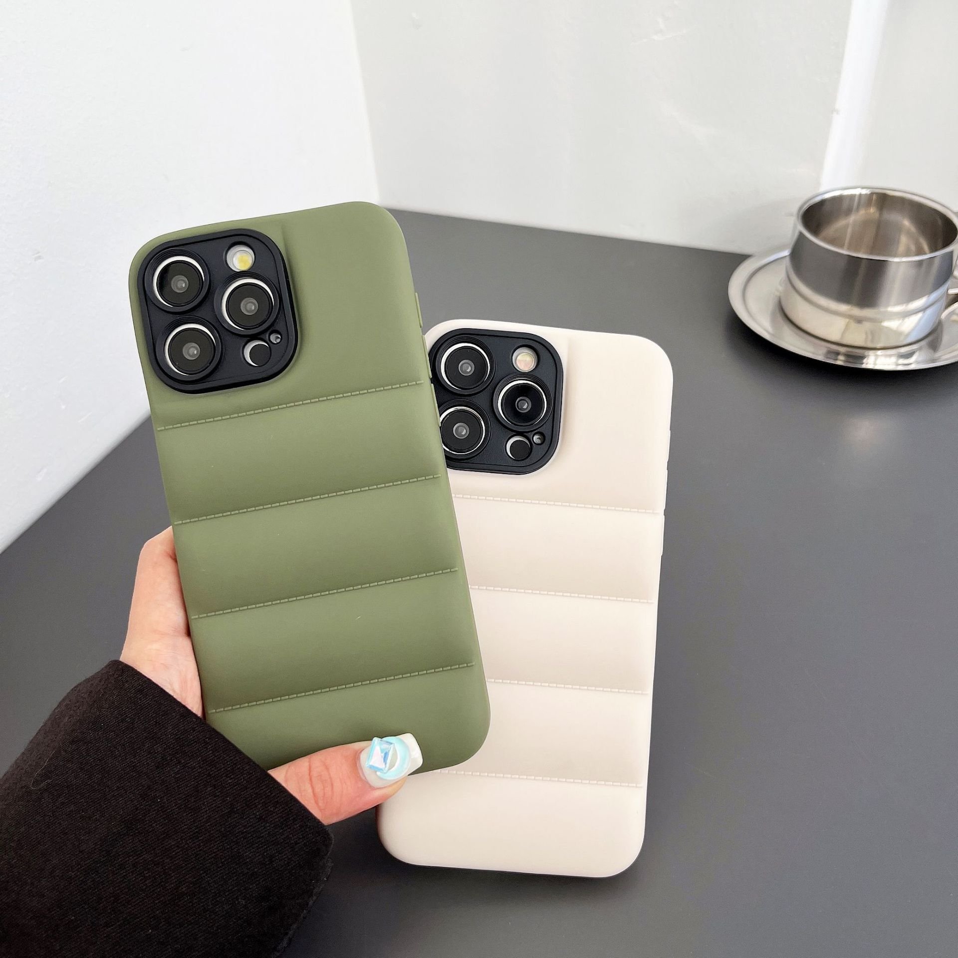 Luxury down jacket shockproof mobile phone case For iphone 16 15 14 Plus 13 12 11 pro max for women girls man