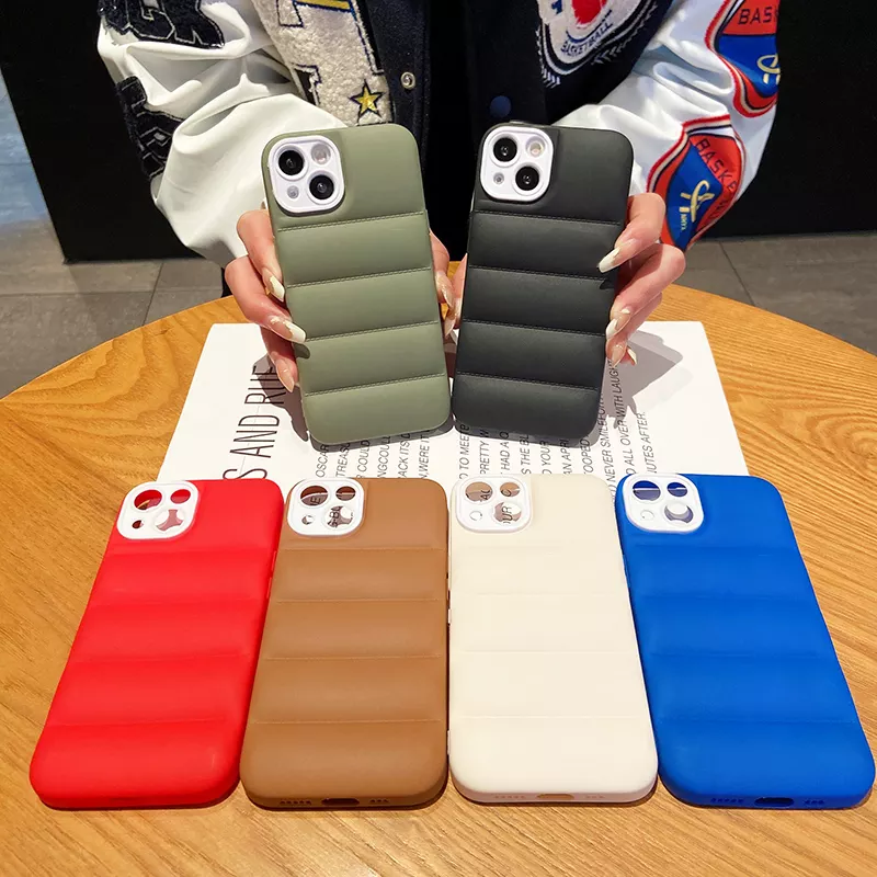 Luxury down jacket shockproof mobile phone case For iphone 16 15 14 Plus 13 12 11 pro max for women girls man