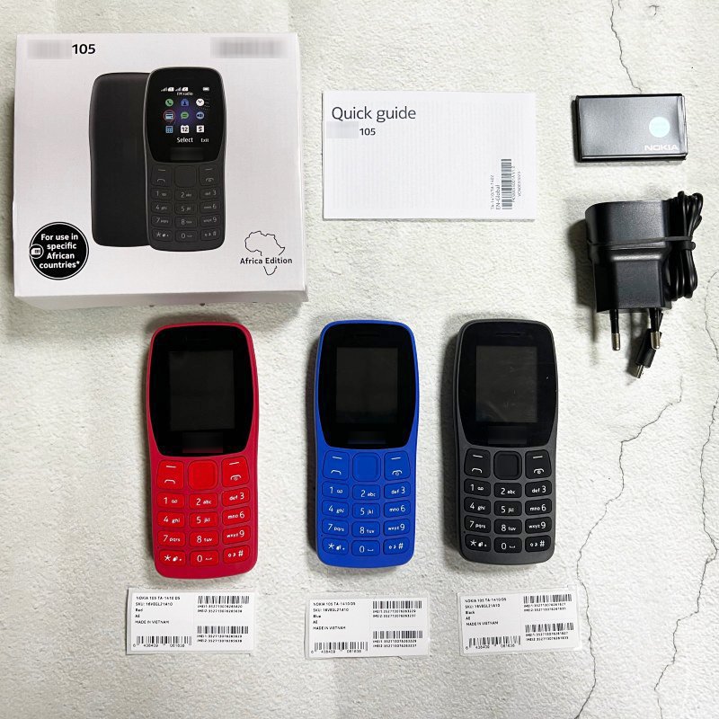 105 2022 2G GSM Feature Phone Non-intelligent Dual SIM Card Bar Keypad Students Seniors Phone