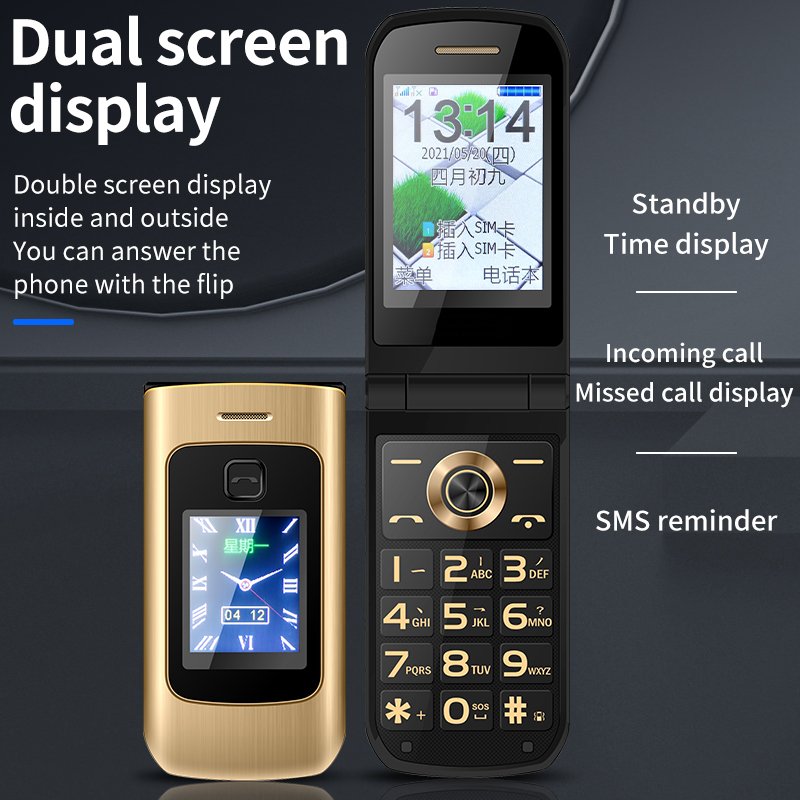 New Design Flip Phone 4G Lte Oem 4G Flip Mobile Phones Unlocked Keypad With 4G internet Sos Flip Phone 4G Elderly For Seniors