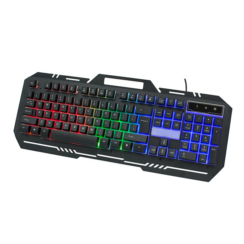Wired Luminous Keyboard Cool Rainbow Backlight Lighting Keyboard with Phone Hole Gaming Keyboard