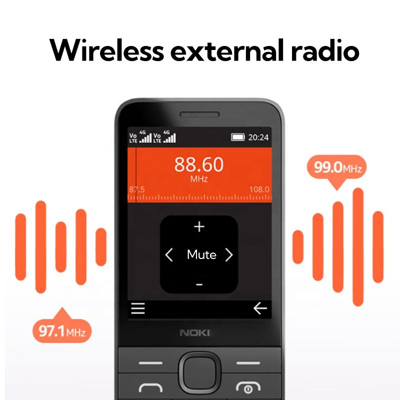 Original  Feature Type-C phone Noki-a 220 4G Keypad Phone Dual SIM Wireless FM Radio MP3 Player.