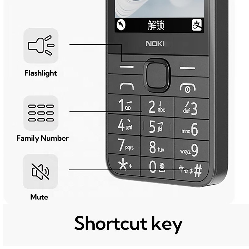 Original  Feature Type-C phone Noki-a 220 4G Keypad Phone Dual SIM Wireless FM Radio MP3 Player.