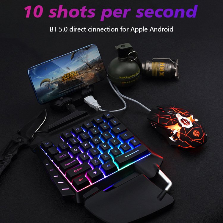 Newest Single Keypad Backlit Gaming Keyboard Mouse And Keyboard Controller For Mobile Phone Game Adaptor