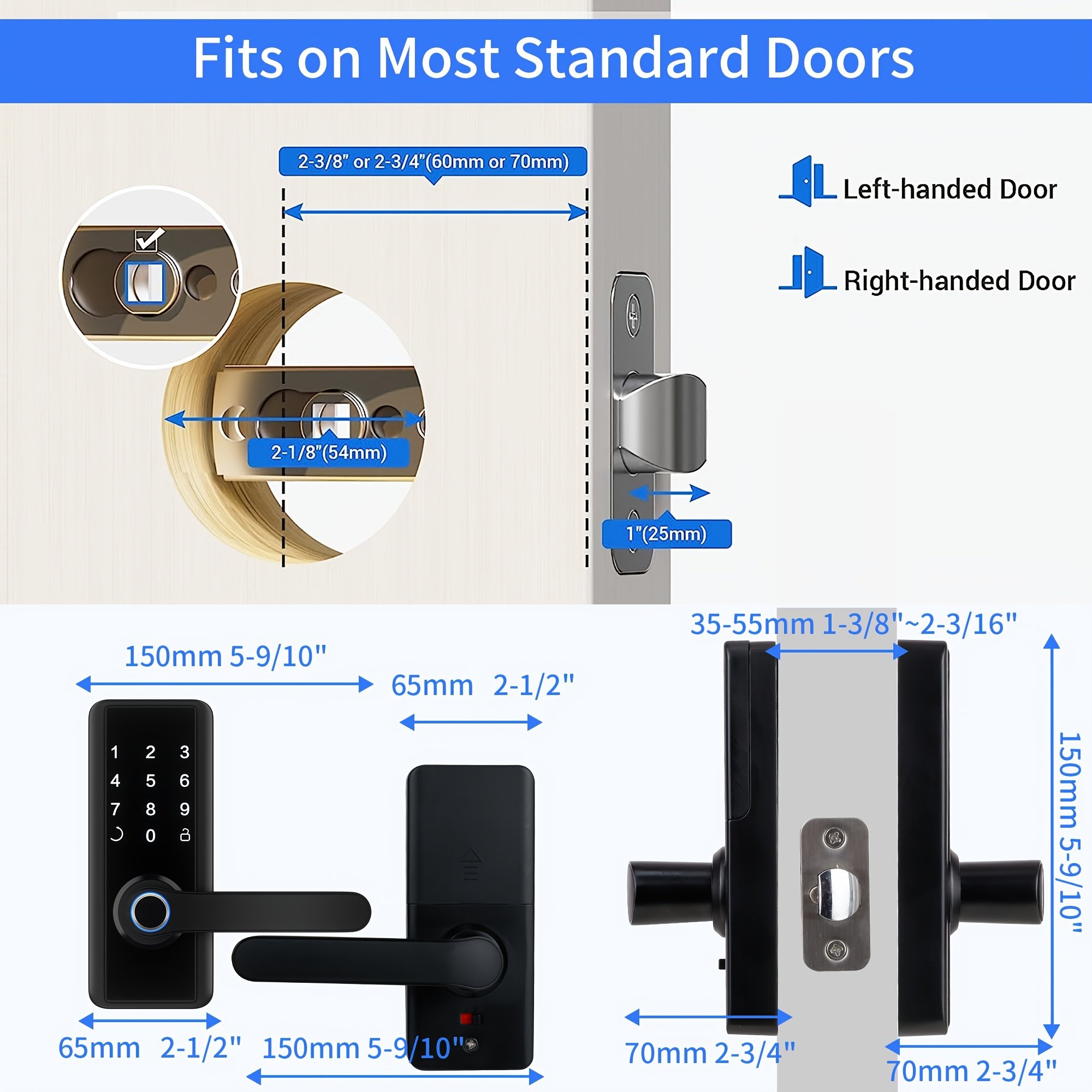 NeweKey Smart hotel Door Lock Fingerprint Keypad Lock Tuya TTlock Wifi BLE Password Keyless Apartment Room Smart Door Lock