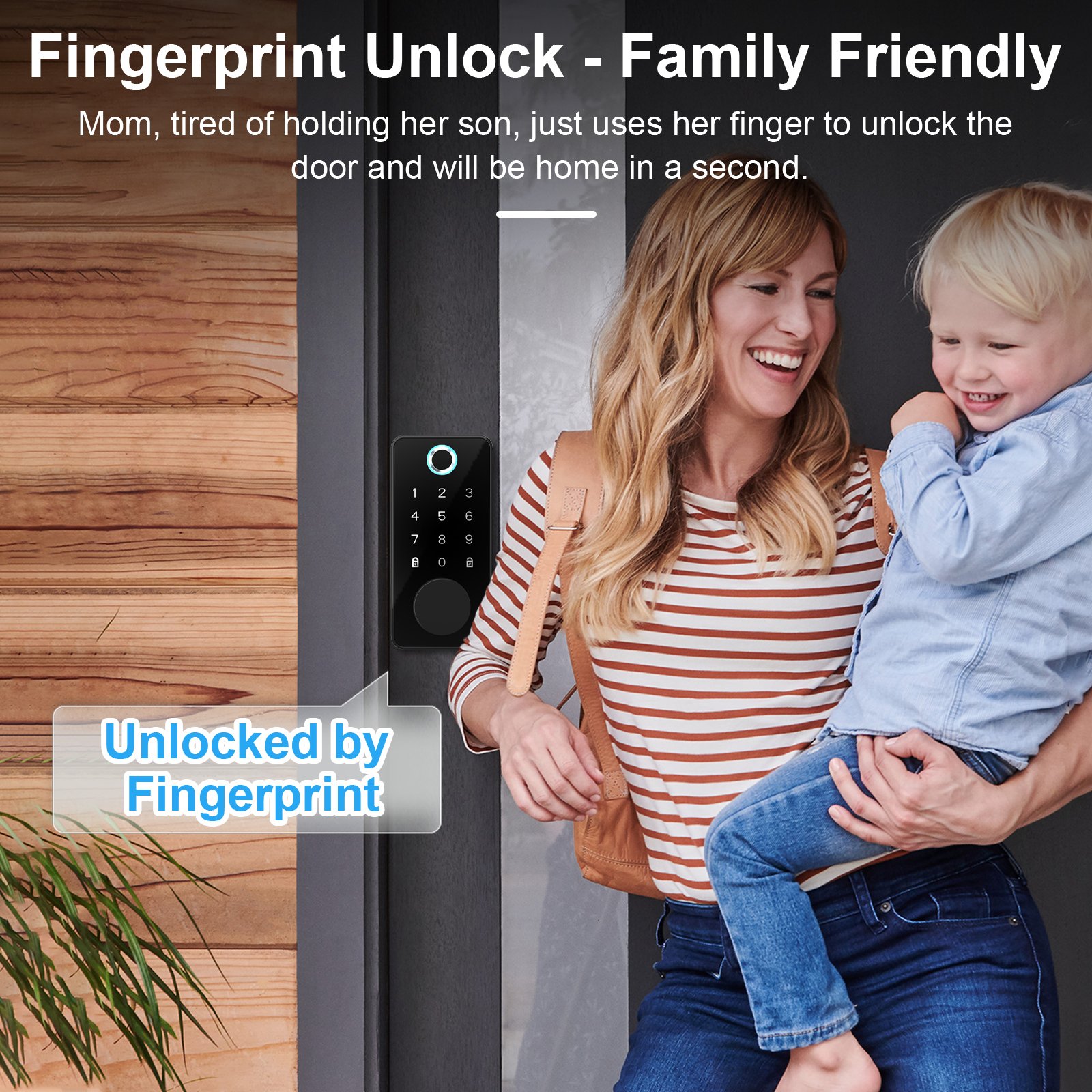 Hot Selling Smart Deadbolt Fingerprint Door 5-in-1 Keyless Entry Door Lock Digital Keypad Deadbolt Electronic Smart Door