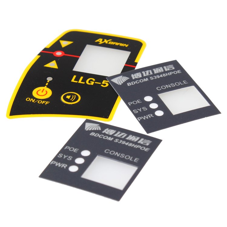 Custom Adhesive Polycarbonate PC Panel Label Lameplate Overlay Graphic Stickers for Electronic Control Equipment