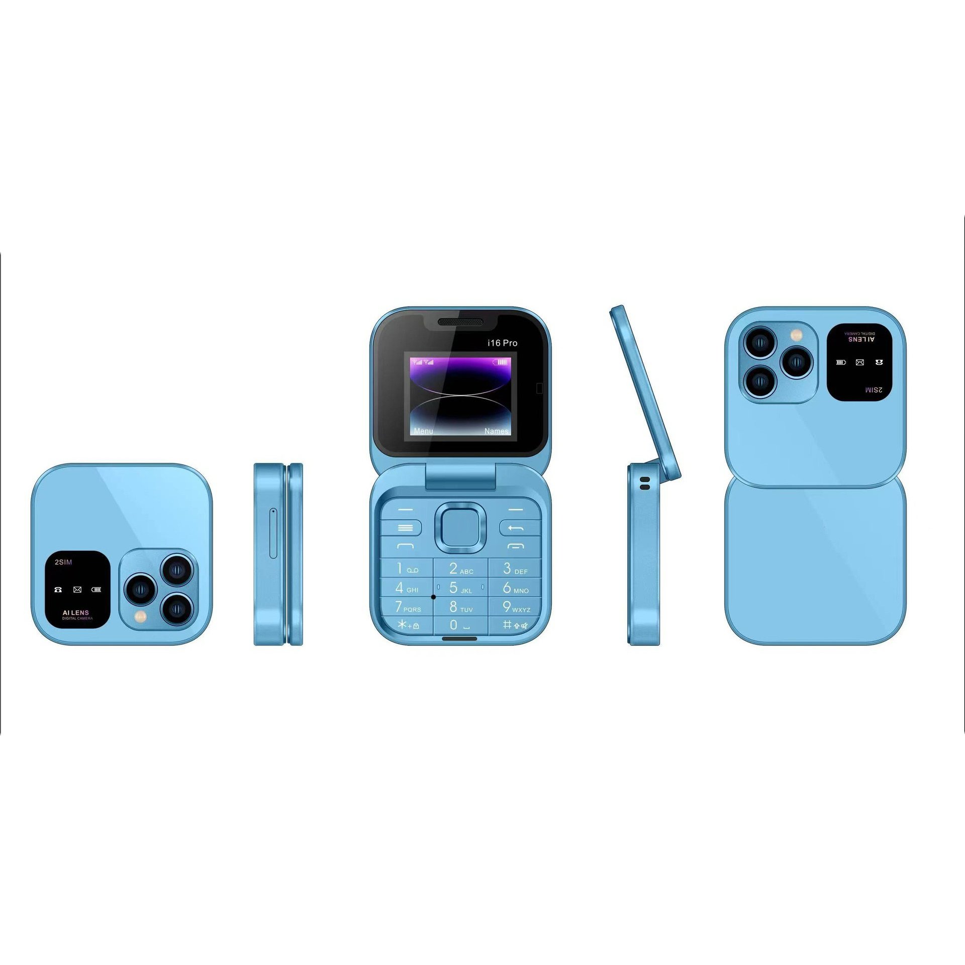 Cheap Flip Mini Mobile Phone Mini Phone Mini Porket Phone Tiny Keypad Cellphone I16 PRO