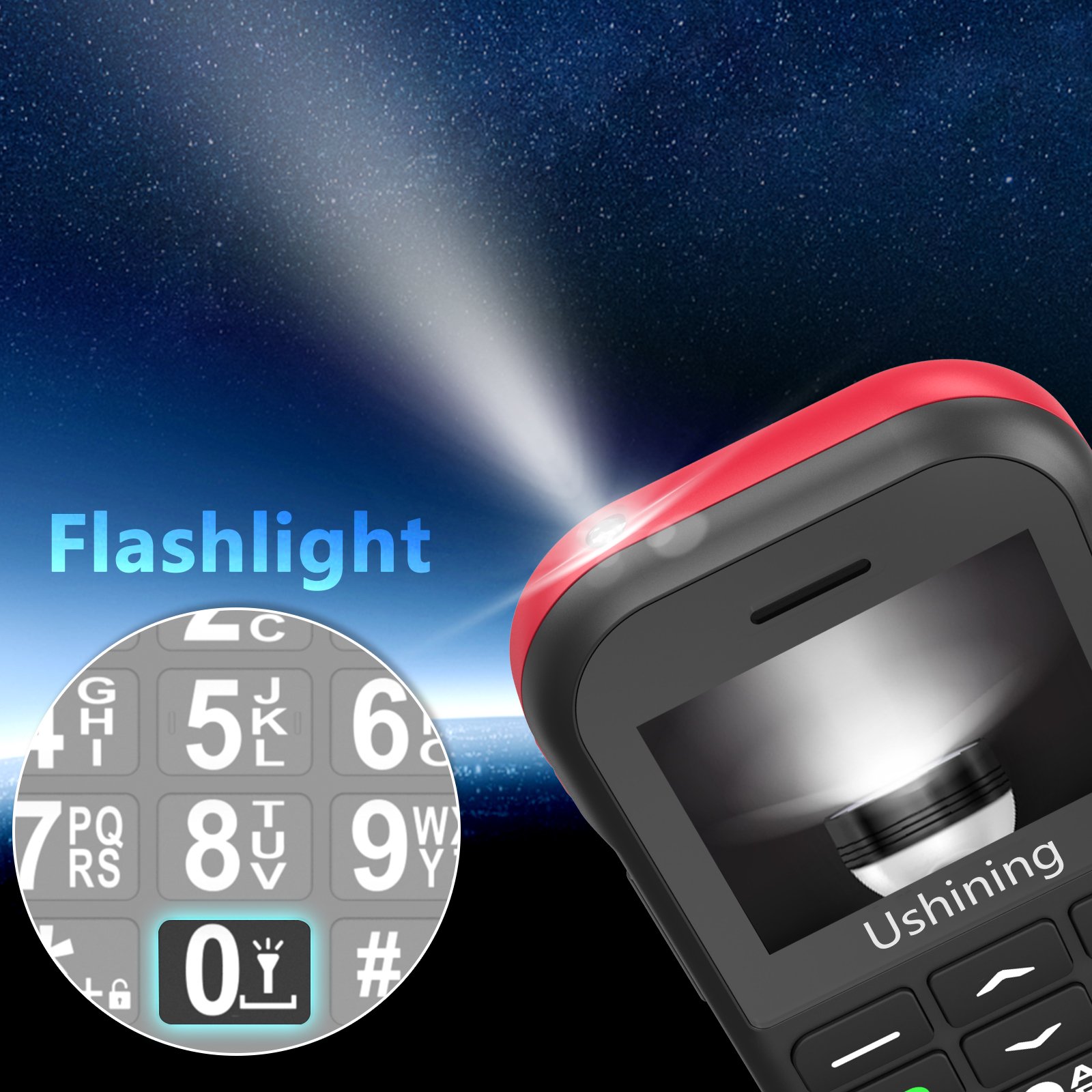 Ushining Brand Wholesale Cheap 4G Keypad Cellphone Dual SIM 1.77 LCD GSM Bar Senior Phone Mobile with SOS