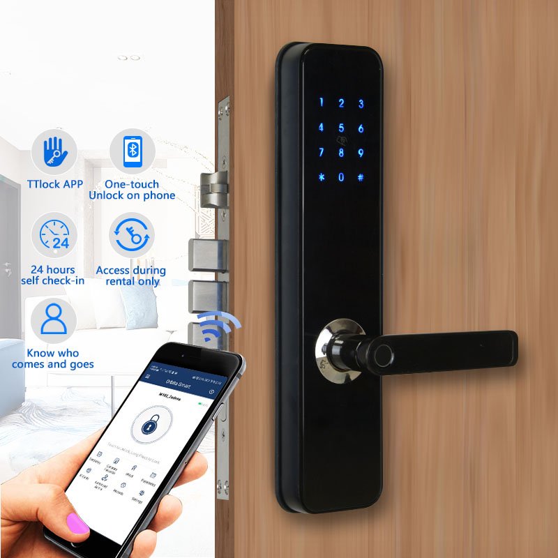Orbita Simply Rfid Hotel Smart Electronic Password Fingerprint Door Handle Locks with Remote Control Wi-fi App Phone