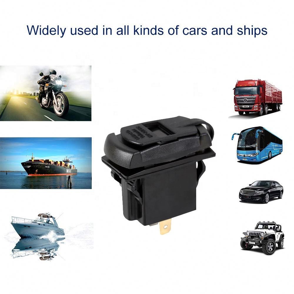 New car RV yacht modified dual USB digital display fast charge QC3.0 + PD3.0 car charger 45W