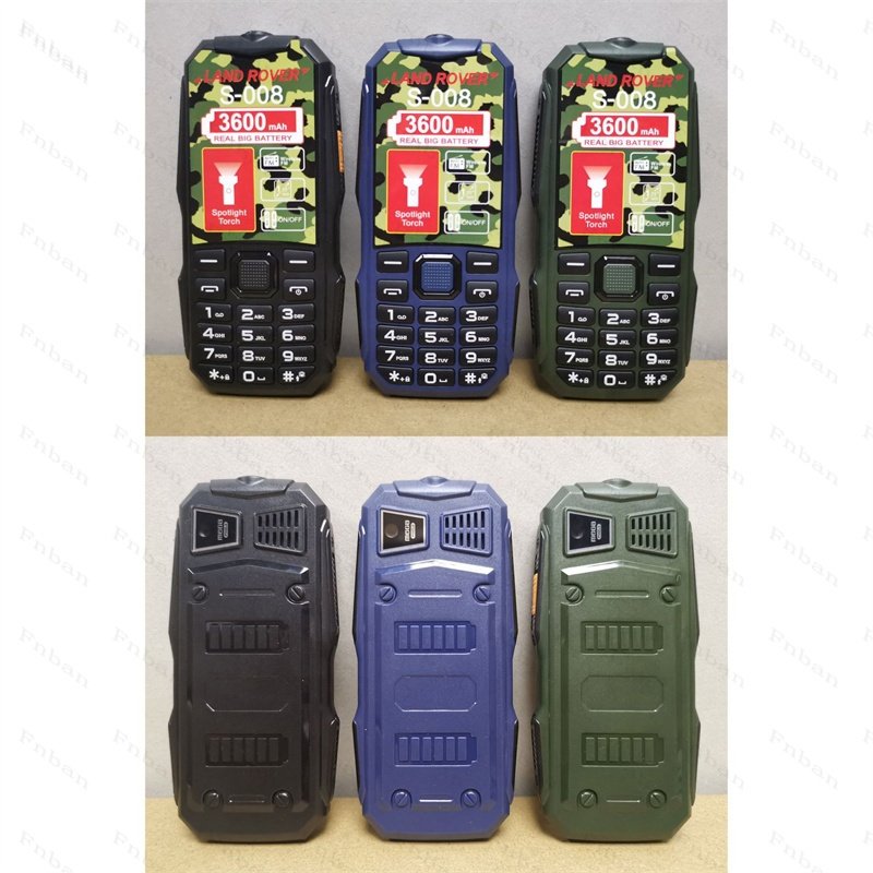 New Arrival S008 1.8inch Screen 25BL 1800mAh Big Battery Powerful Torch Rugged Style Dual Sim GSM Keypad Mobile Phone