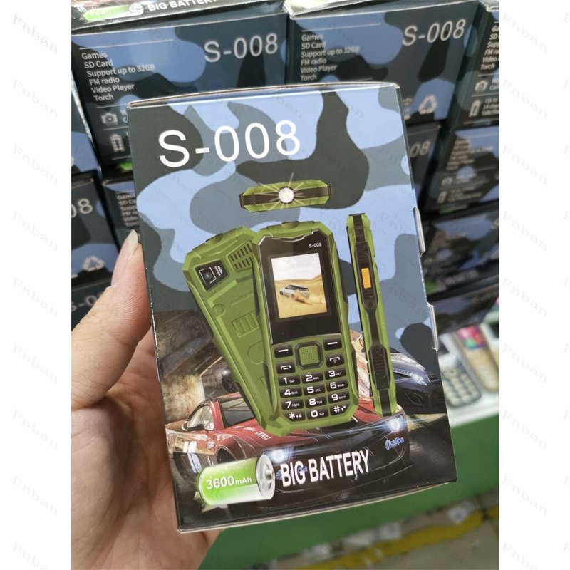 New Arrival S008 1.8inch Screen 25BL 1800mAh Big Battery Powerful Torch Rugged Style Dual Sim GSM Keypad Mobile Phone