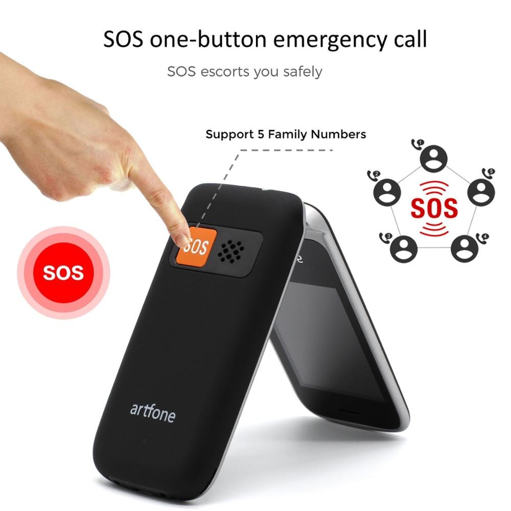 MTK 2G Senior Flip Phone with S0S key/Dual SIM card big font big speaker long standby