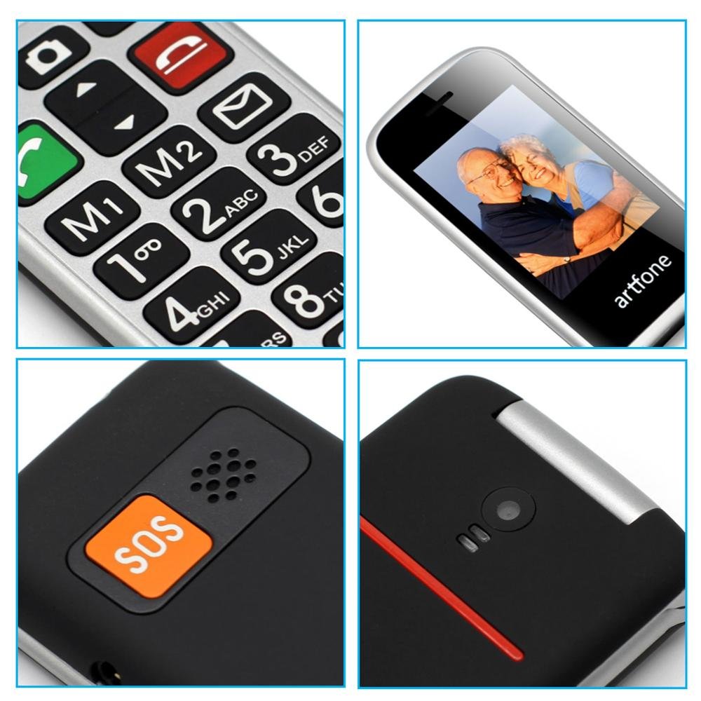 MTK 2G Senior Flip Phone with S0S key/Dual SIM card big font big speaker long standby