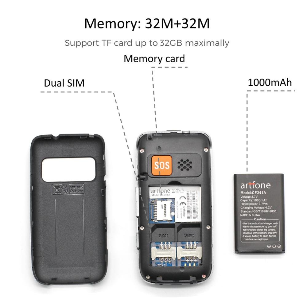 MTK 2G Senior Flip Phone with S0S key/Dual SIM card big font big speaker long standby