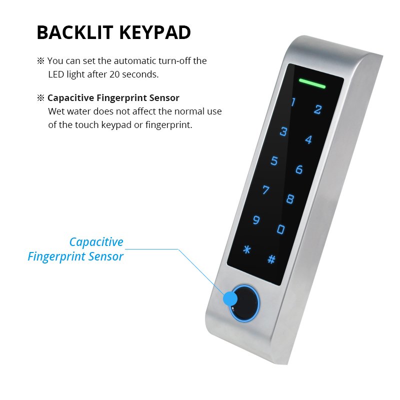 Secukey Tuya SmartLife Access Control 125KHz RFID System WiFi Touch Screen Fingerprint Locks Unlock by Mobile Phone