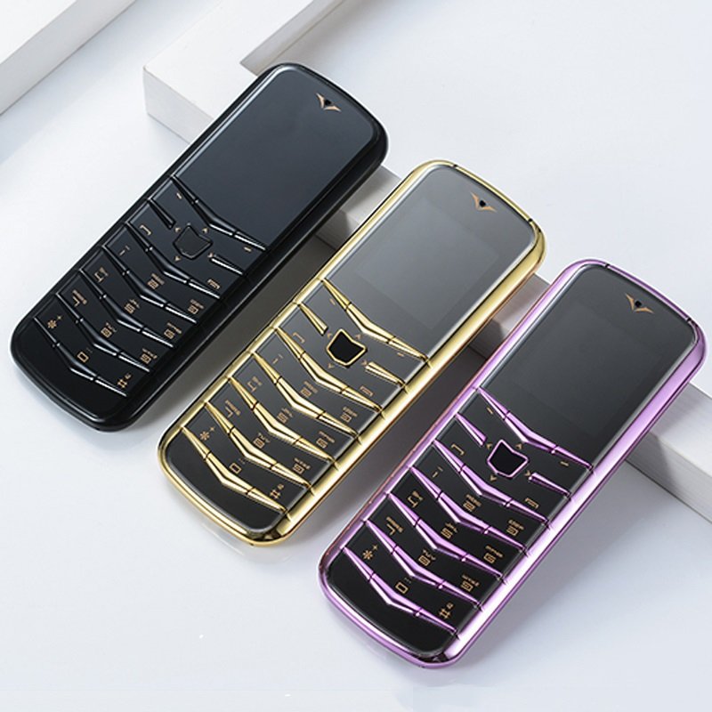 2023 New unlocked luxury vertue gold Mini phone V03 dialer keypad 2 sim card cell phone elderly mobile phone wholesale
