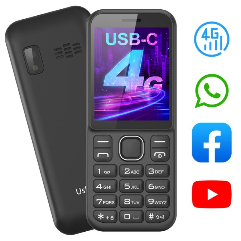 Kaios 4g Keypad Phone Factory Latest 2.4 Inch Blue 1080P 8MP 2.4 Tft Mobile Seniors Phone KAI OS Easy to Use WIFI Feature Phone