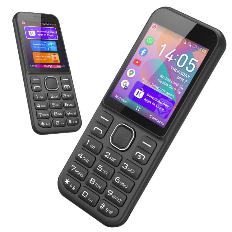 Kaios 4g Keypad Phone Factory Latest 2.4 Inch Blue 1080P 8MP 2.4 Tft Mobile Seniors Phone KAI OS Easy to Use WIFI Feature Phone