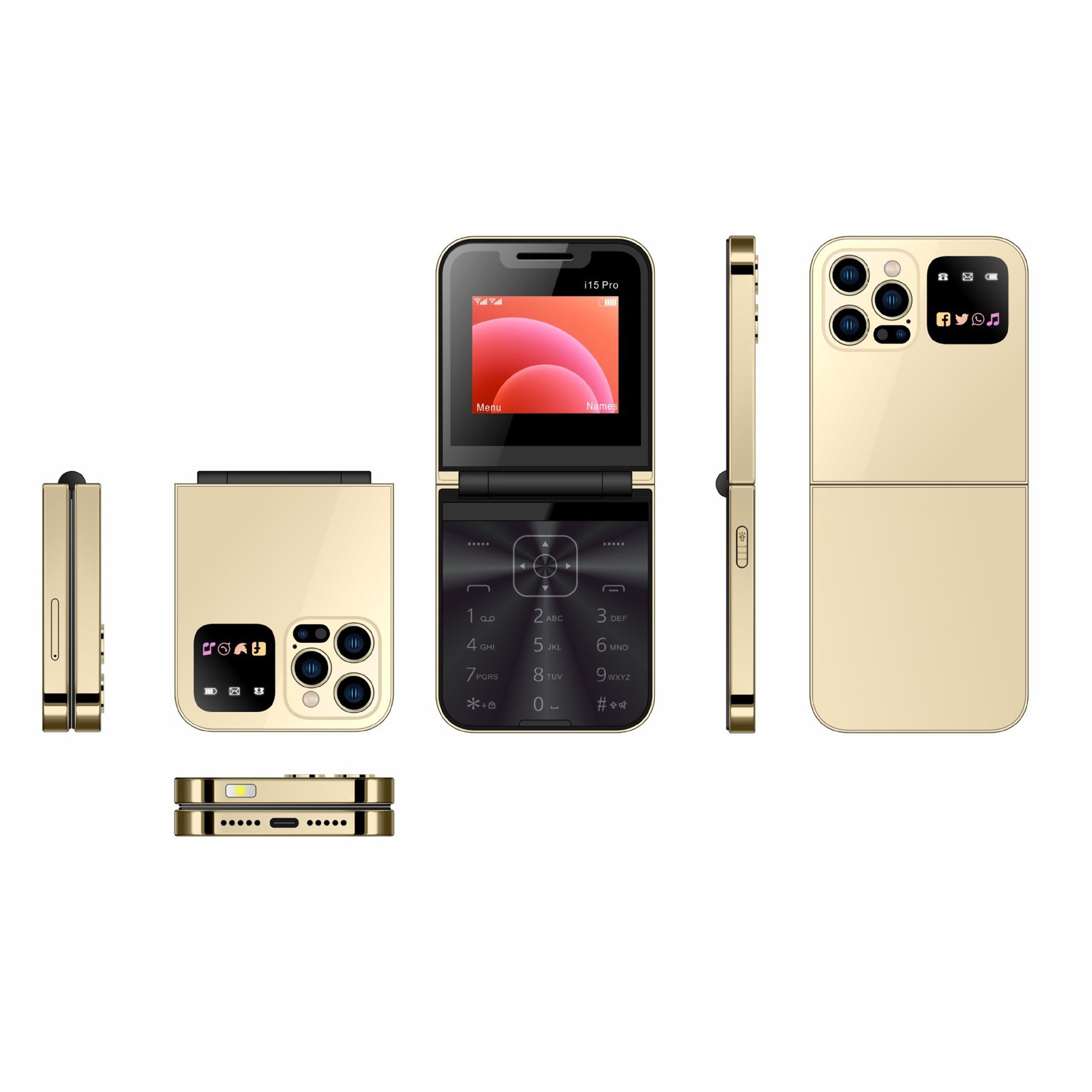 Custom development 4g flip keypad phone oem 4g volte foldable feature cell mobile phones new design customization flip 4g phone