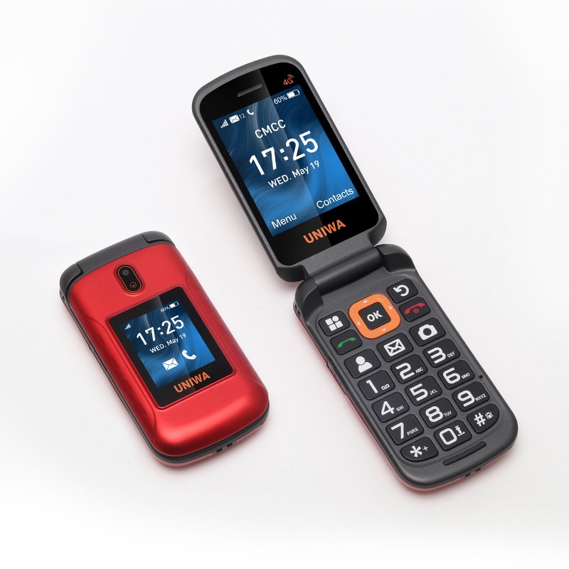 UNIWA V909 Double Screen 4G Feature Keypad Flip Phone Mobile