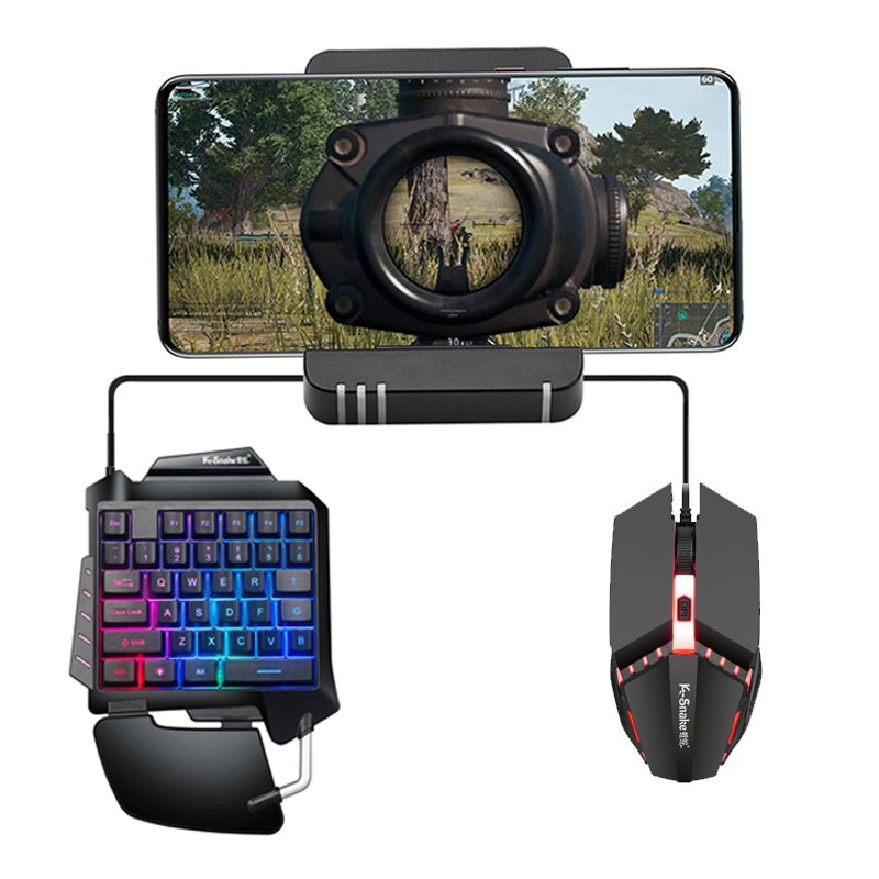 Newest Single Keypad Backlit Gaming Keyboard Mouse And Keyboard Controller For Mobile Phone Game Adaptor