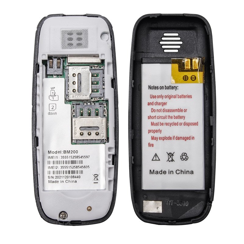BM200 0.66" Super Mini Phone MT6261D GSM Quad Band Pocket Cellphones with Button Keypad Dual SIM Dual Standby for Elderly