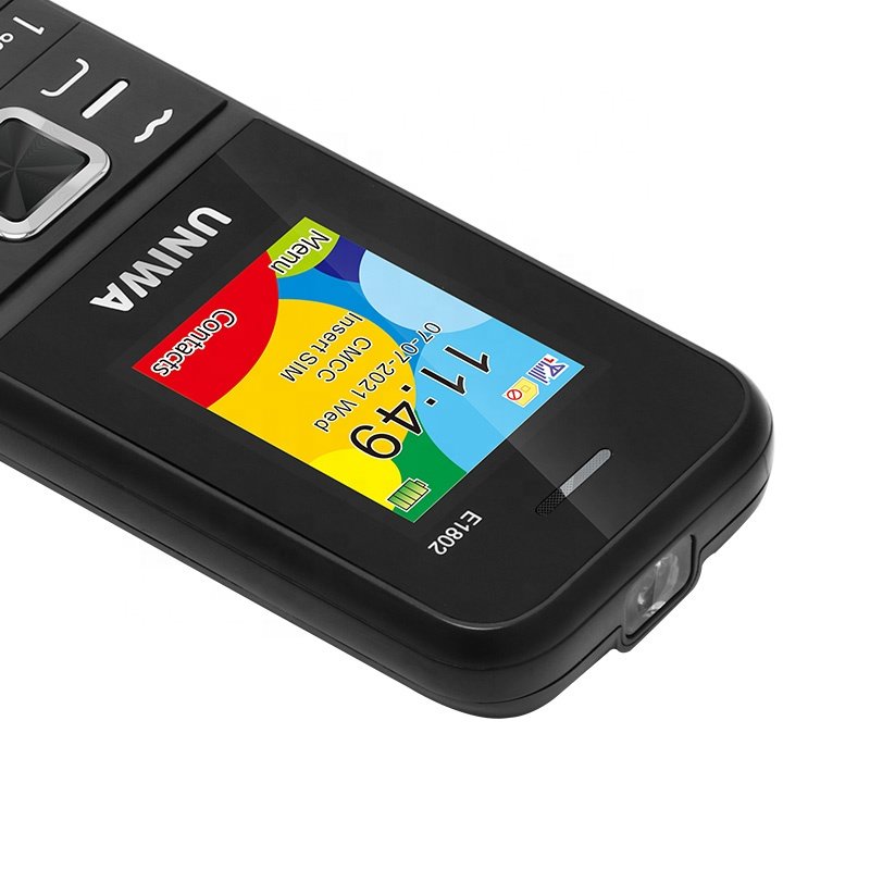 UNIWA E1802 Standard 1800mAh 25BI Battery Long Standby New Keypad Mobile Phone With Torch