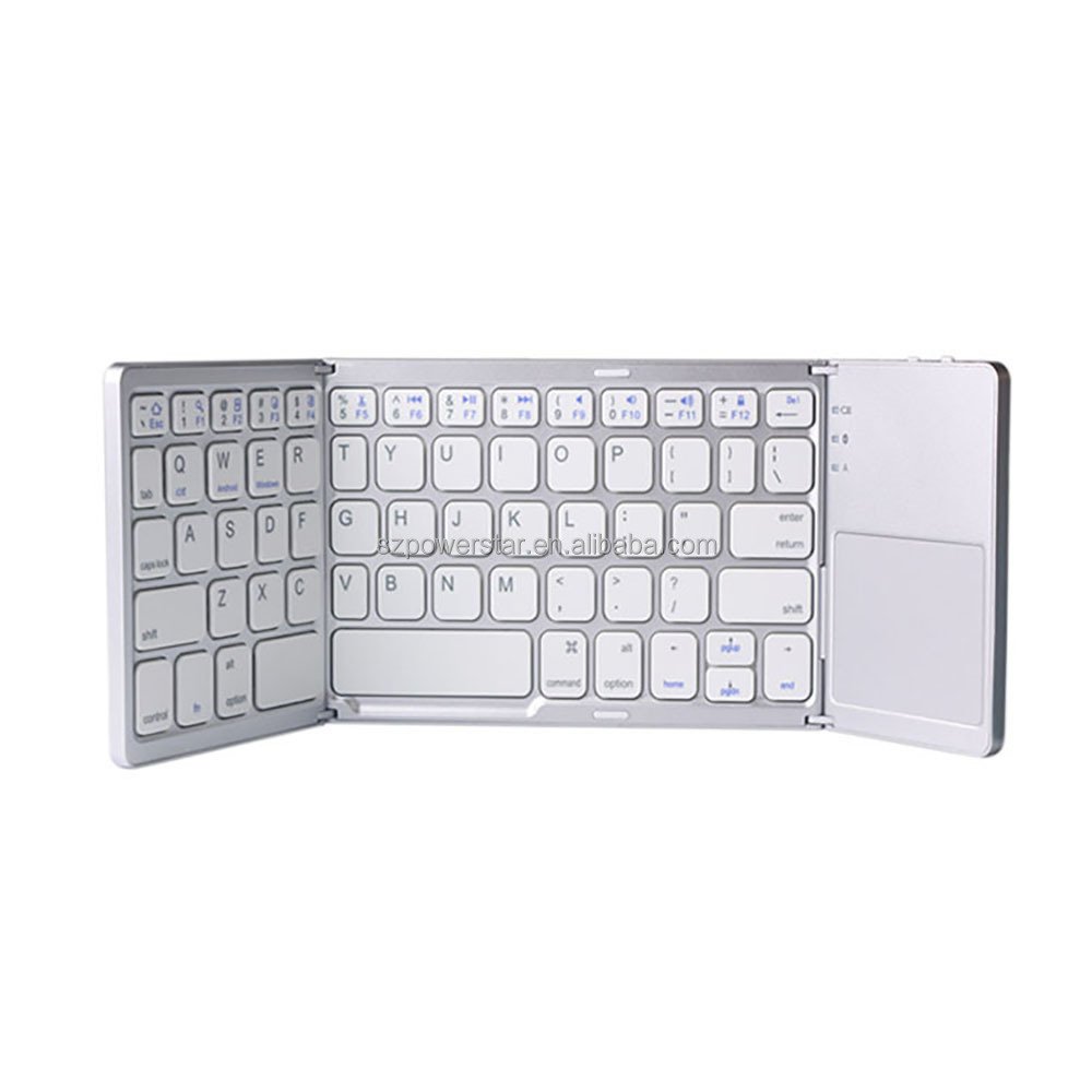 Wireless Bluetooth ultra-thin folding keyboard Portable touch keyboard for mobile phones, tablets and laptops