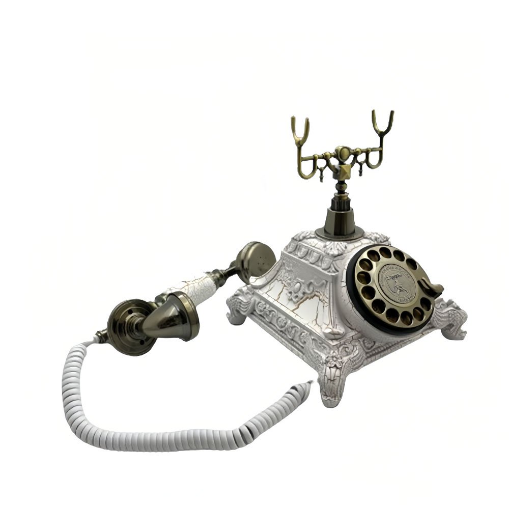 Wholesale New Arrival Vintage White Chrome Bronze Gold Telephone Guestbook Keypad Recording Audio Guest Book Phone