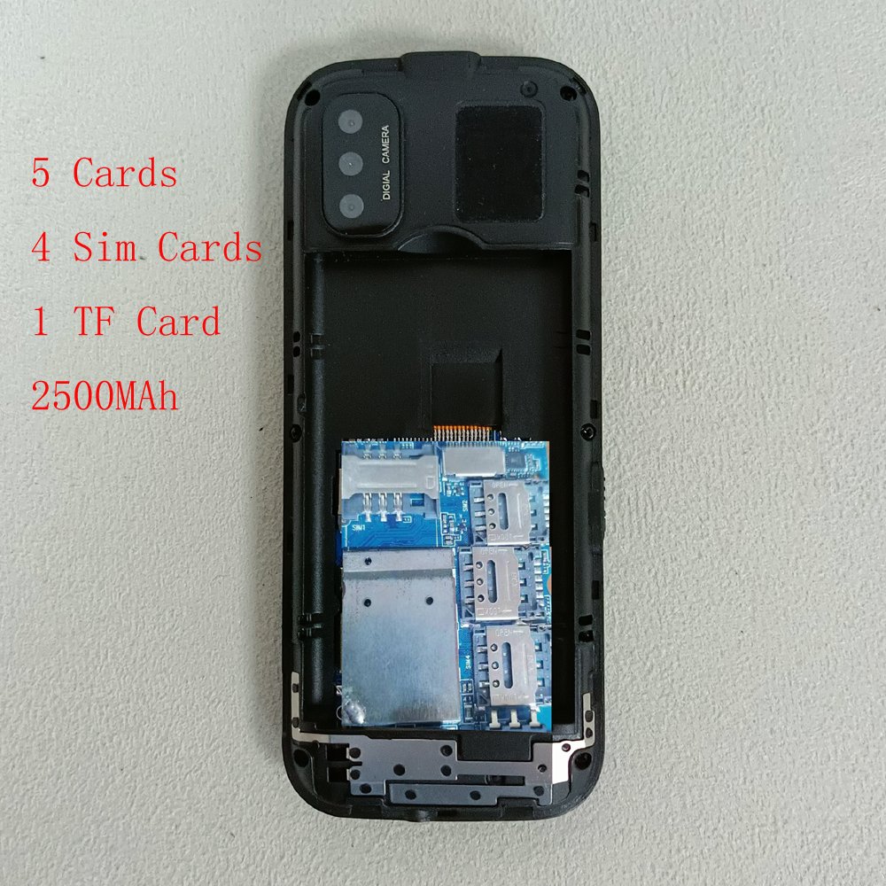 Oem 4 Sim Card Mobile Phone 3sim Phones Keypad Long Life Battery Support 5card Touch Quad Cards Four 3-Sim-Card-Mobile-Phones